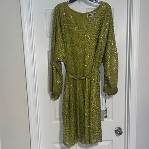 Vicky Tiel Green Sequin Dress